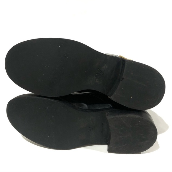 Authentic Louis Vuitton Wonderland Leather Moto Combat Military Boots 7.5 - Picture 11 of 11